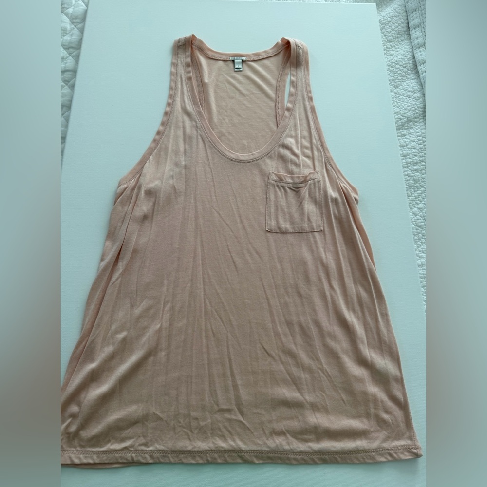 J. Crew Scoop Neck Pocket Tank - Dusty Rose